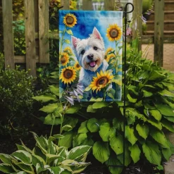 Edge Collections - 11 1/4" X 15 1/2" - Multicolor - Westie in Sunflowers Garden Flag - 1 Piece