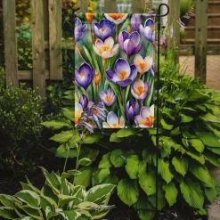 Edge Collections - 11.25" X 15.5" - Multicolor - Crocus Flowers Garden Flag - 1 Piece