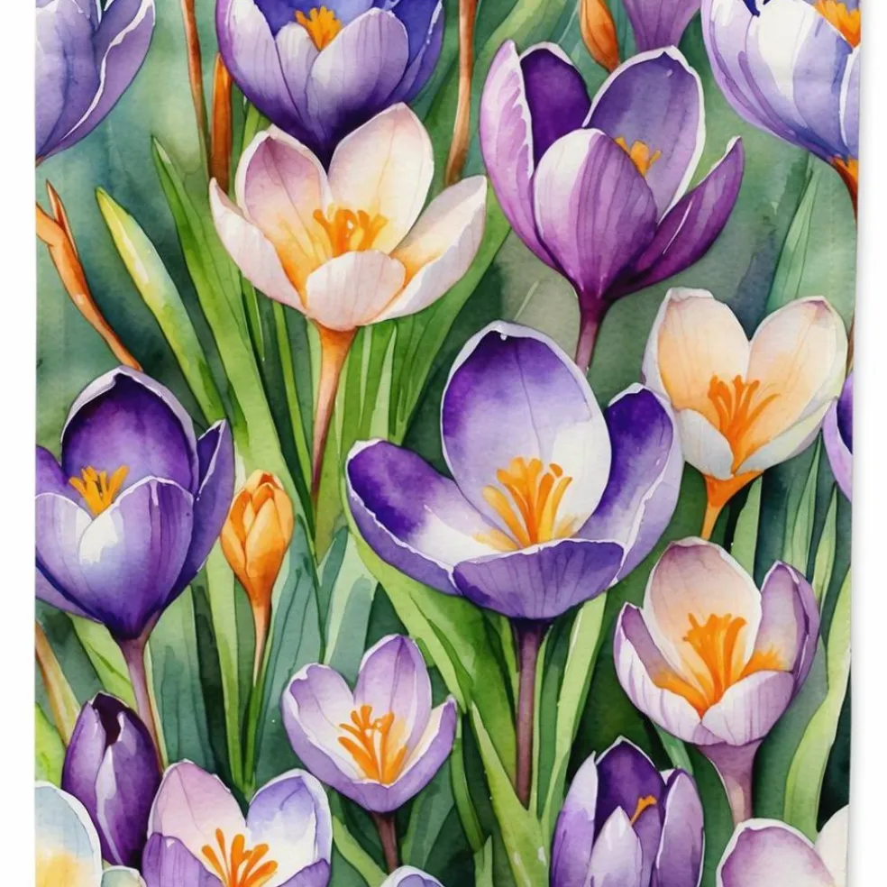 Edge Collections - 11.25" X 15.5" - Multicolor - Crocus Flowers Garden Flag - 1 Piece
