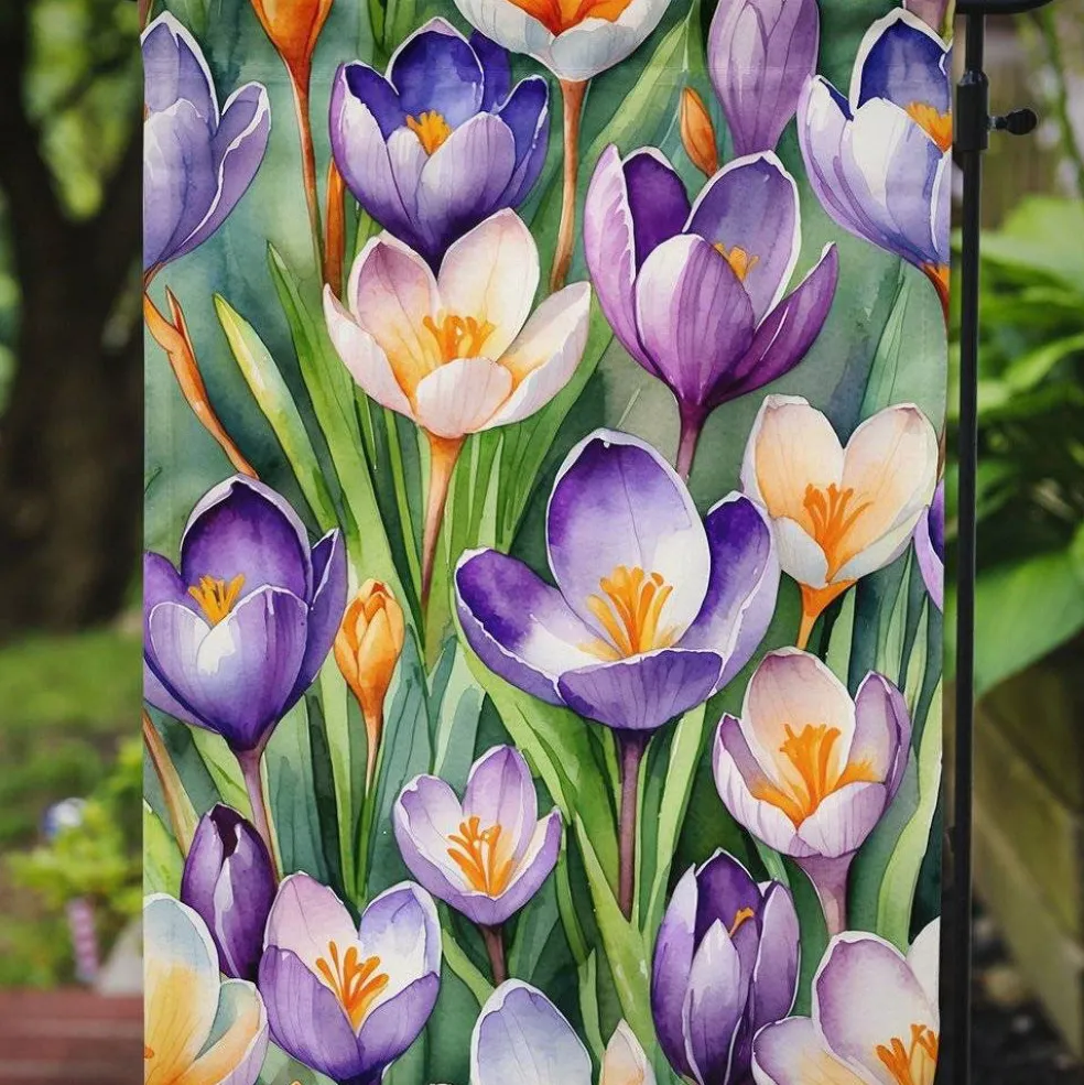 Edge Collections - 11.25" X 15.5" - Multicolor - Crocus Flowers Garden Flag - 1 Piece