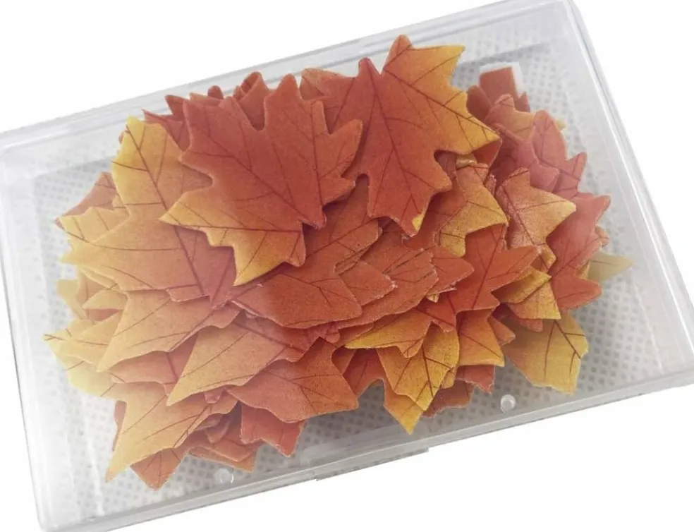 Edible Fall Leaves Set of 35 Thanksgiving Cake Decorations,(Brown)