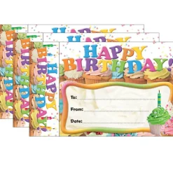 Edupress® Happy Birthday Cupcakes Bookmark Awards, 3 Packs of 30