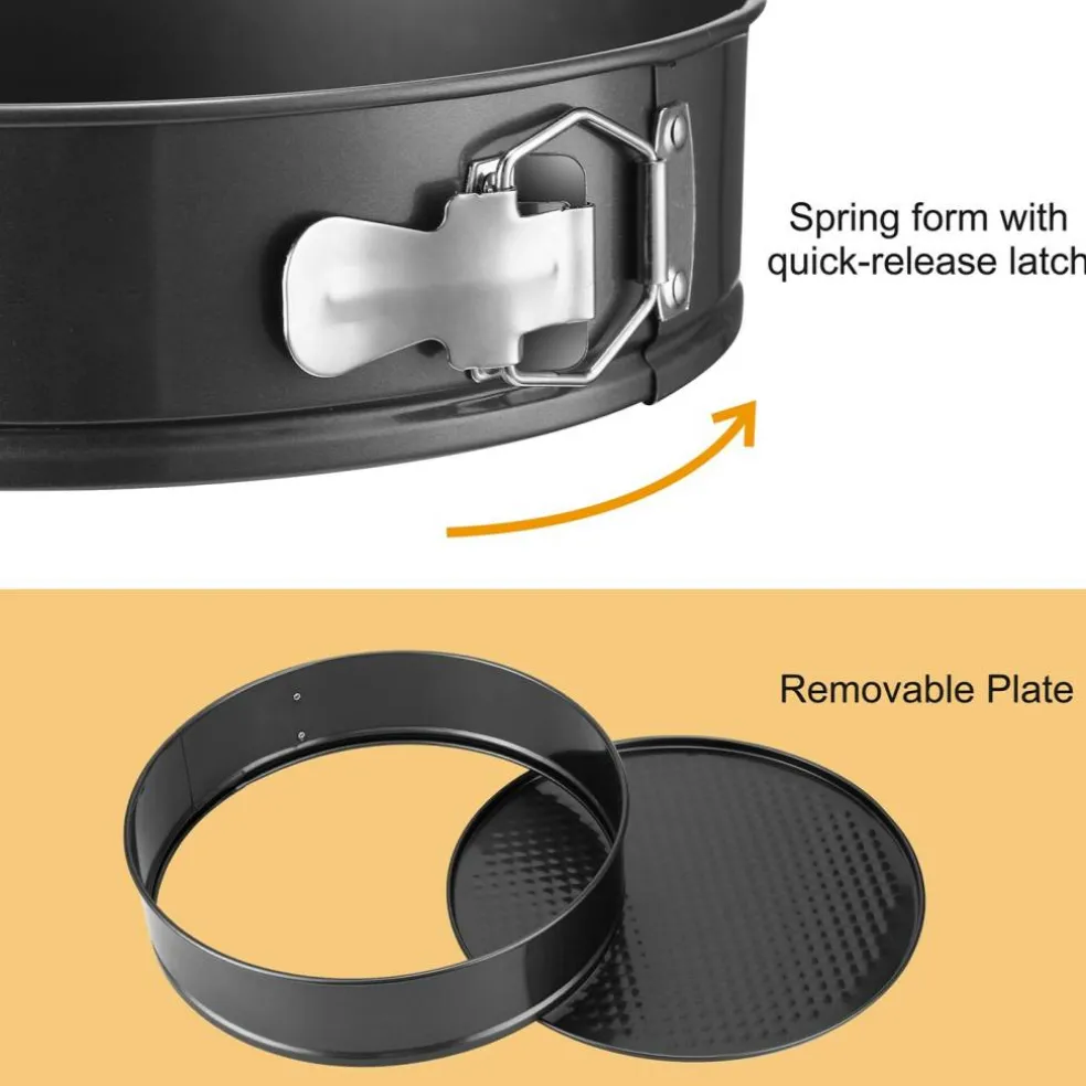 Eggracks by Global Phoenix Non Stick Spring form Bakeware 3Pcs Pan Set with Removable Bottom