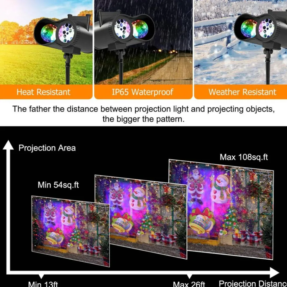 Eggracks 12 Patterns LED Projector Lights with Remote Control Timer