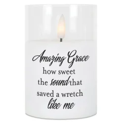 Elanze Designs Amazing Grace White 4 x 3 Glass Candle In Glass