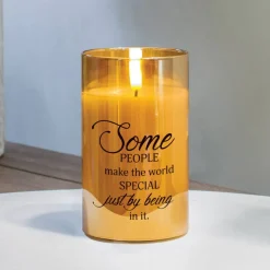 Elanze Designs Some People Yellow 5 x 3 Glass Candle In Glass