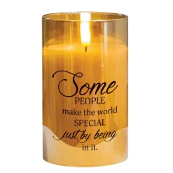 Elanze Designs Some People Yellow 5 x 3 Glass Candle In Glass