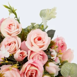 Elegant Artificial Silk Rose Bouquet with Vase – Perfect for Home, Office & Event Décor