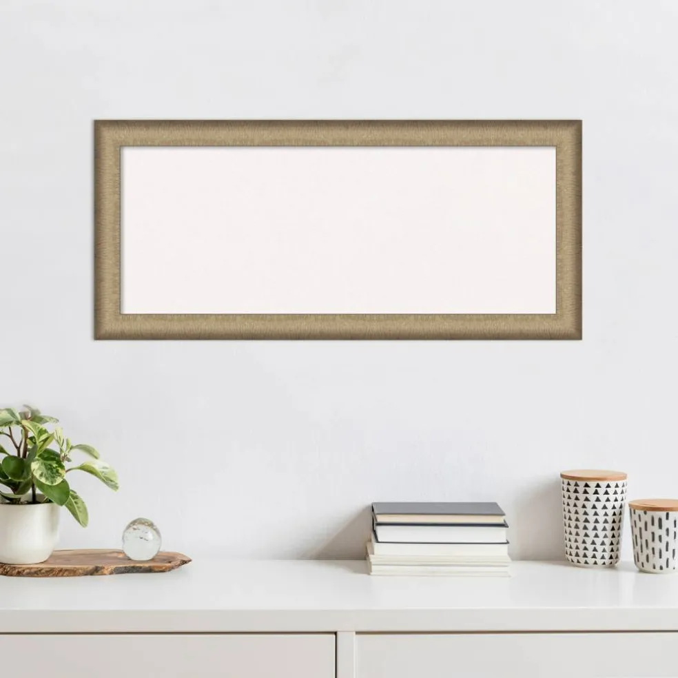 Elegant Brushed Narrow Framed Corkboard, White Cork