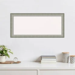 Elegant Brushed Narrow Framed Corkboard, White Cork