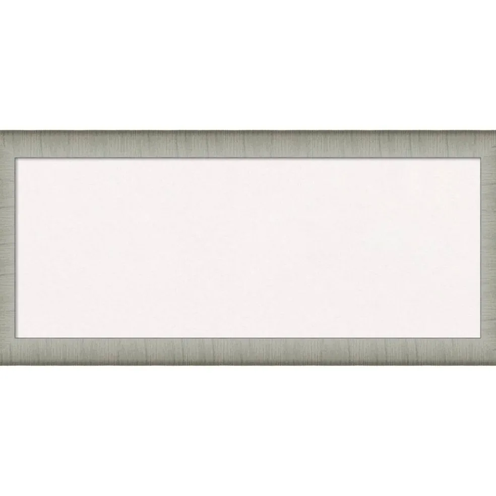 Elegant Brushed Narrow Framed Corkboard, White Cork