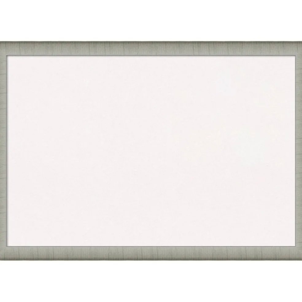 Elegant Brushed Narrow Framed Corkboard, White Cork