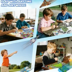 Elfew 48 Sheet Paper Airplane Kit for Kids Ages 6-8,8-12, Origami Paper Plane Kits for Boys, Crafts for Kids Activities, Origami Book, Airplane Toys Gifts for Boys and Girls