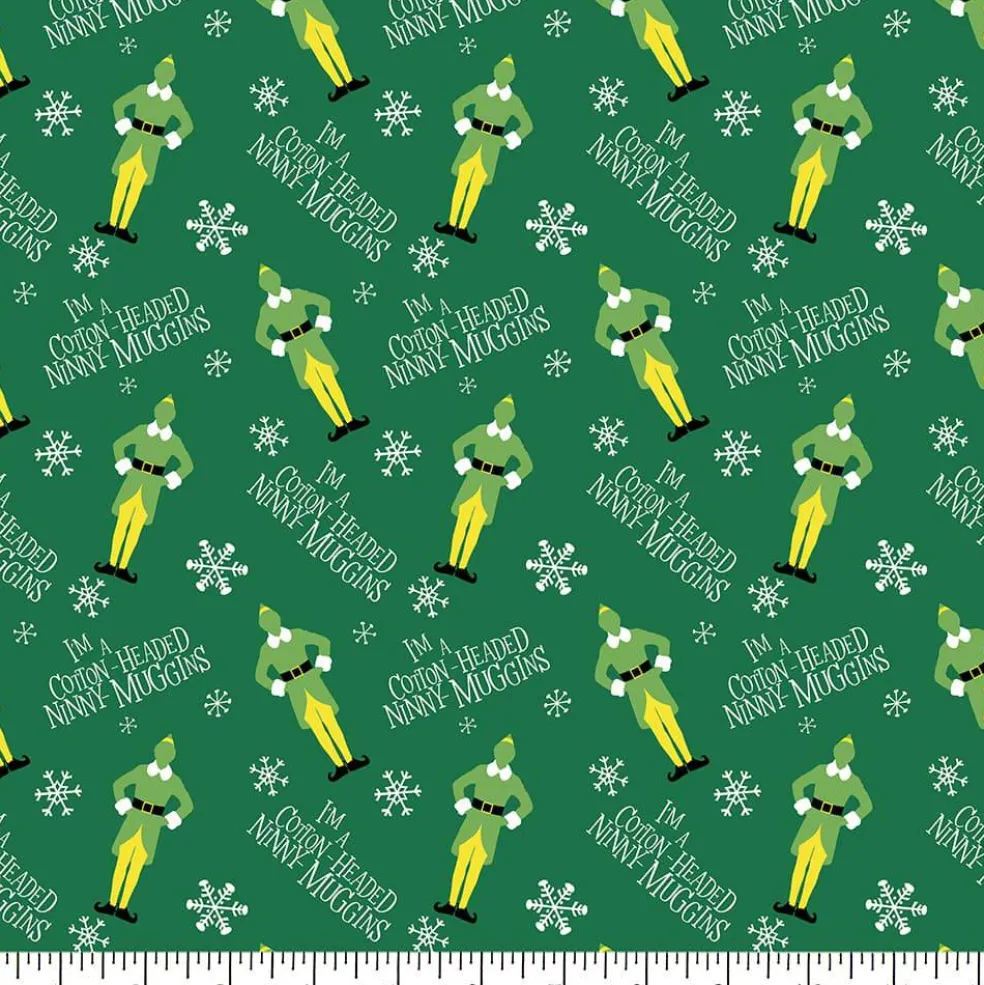 Elf Green Cotton-Headed Quilting Fabric