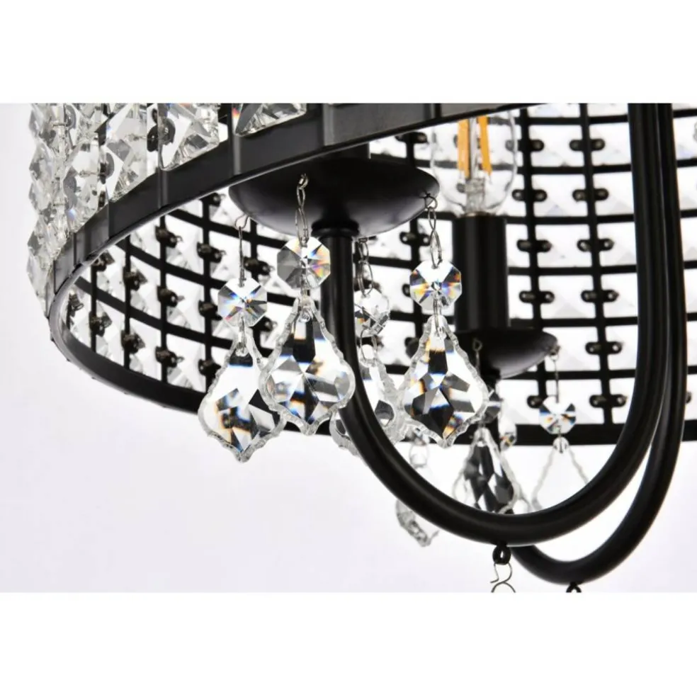 Elise 17 inch flush mount in black