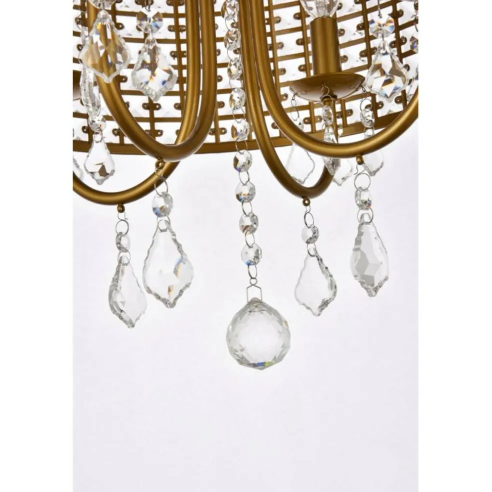 Elise 17 inch pendant in brass