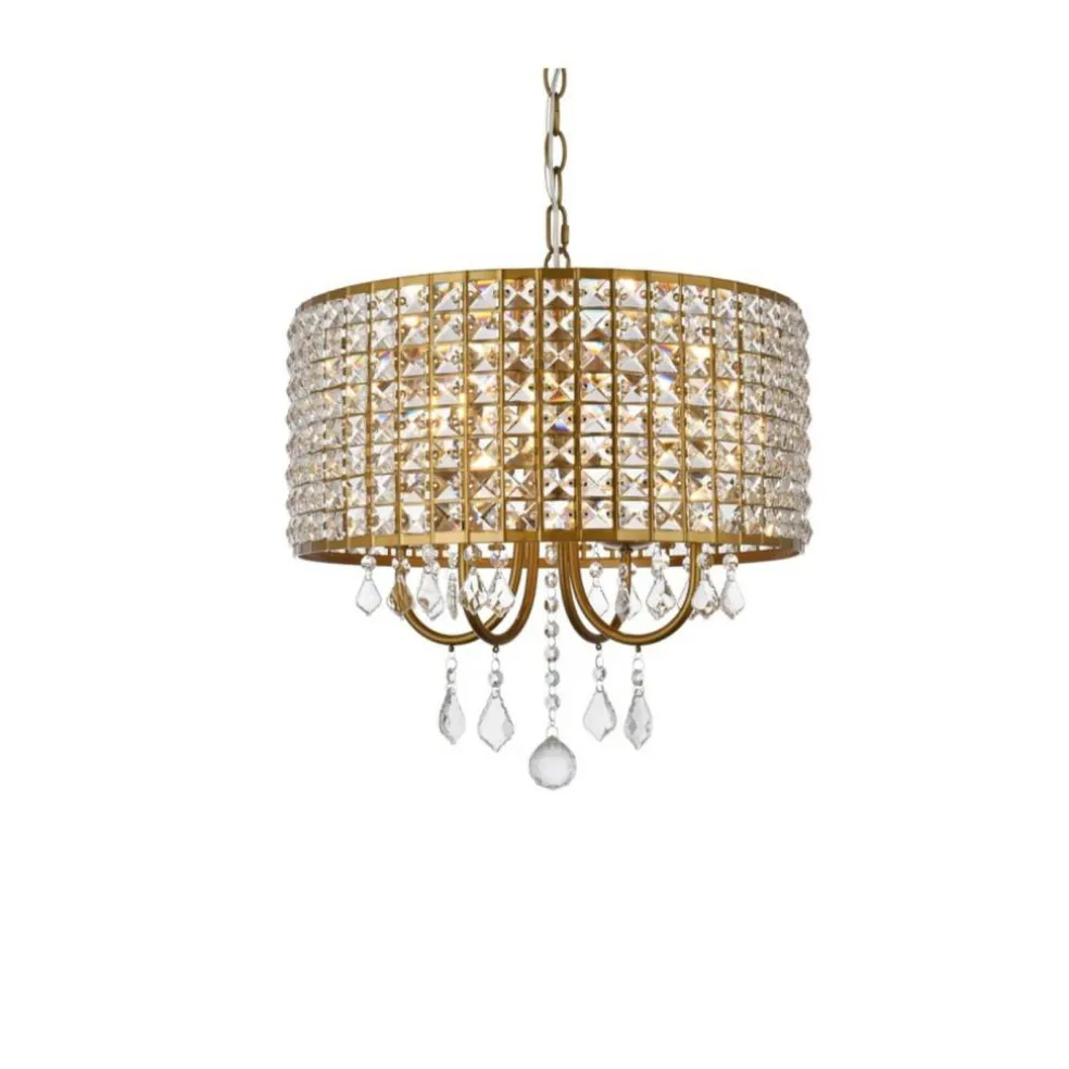 Elise 17 inch pendant in brass