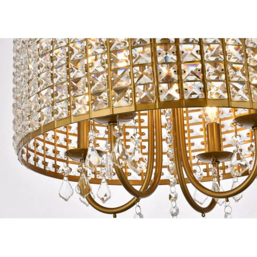Elise 17 inch pendant in brass