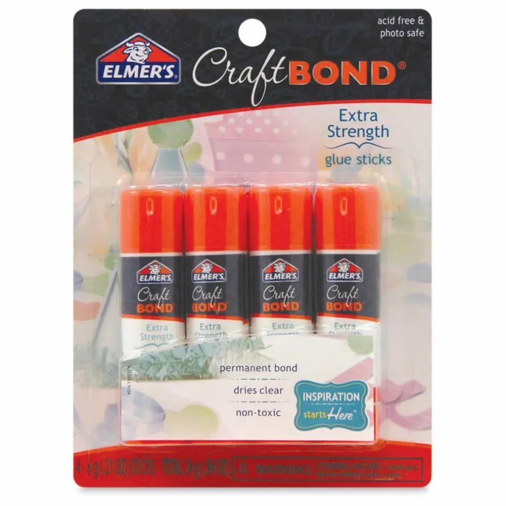 Elmer's Craft Bond Extra Strength Glue Sticks, Pkg of 4, 0.21 oz