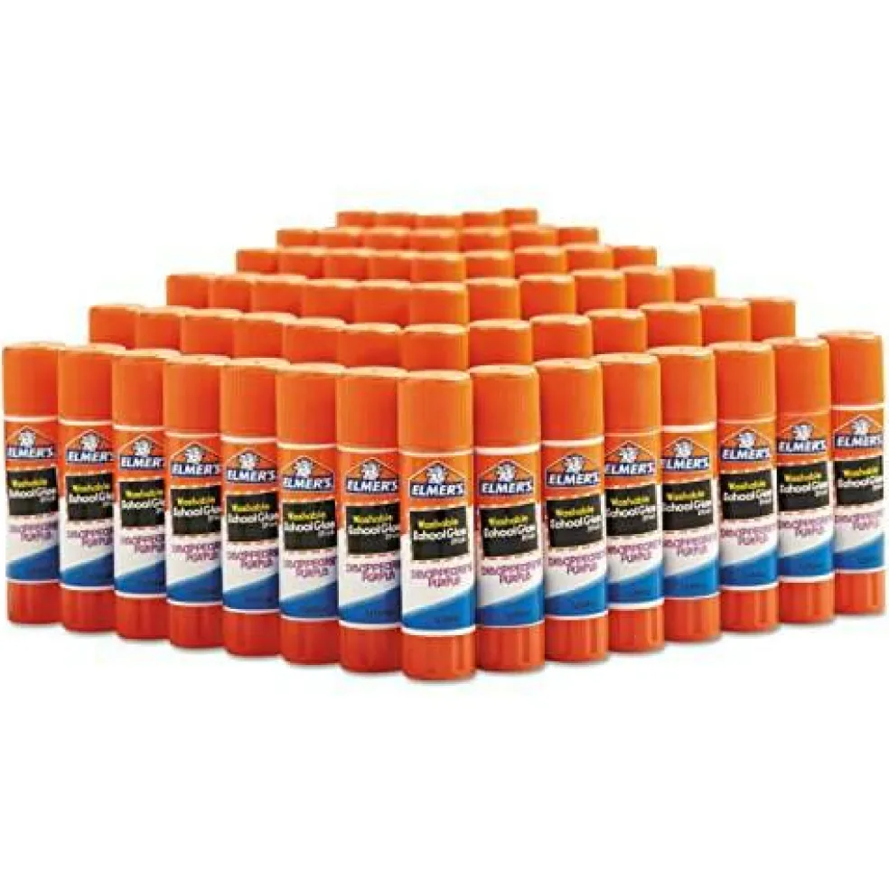 Elmer's Disappearing Purple School Glue Sticks, Washable, 7 Grams, 60 Count