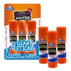Elmer's® Giant Disappearing Purple School Glue Sticks, 3ct.