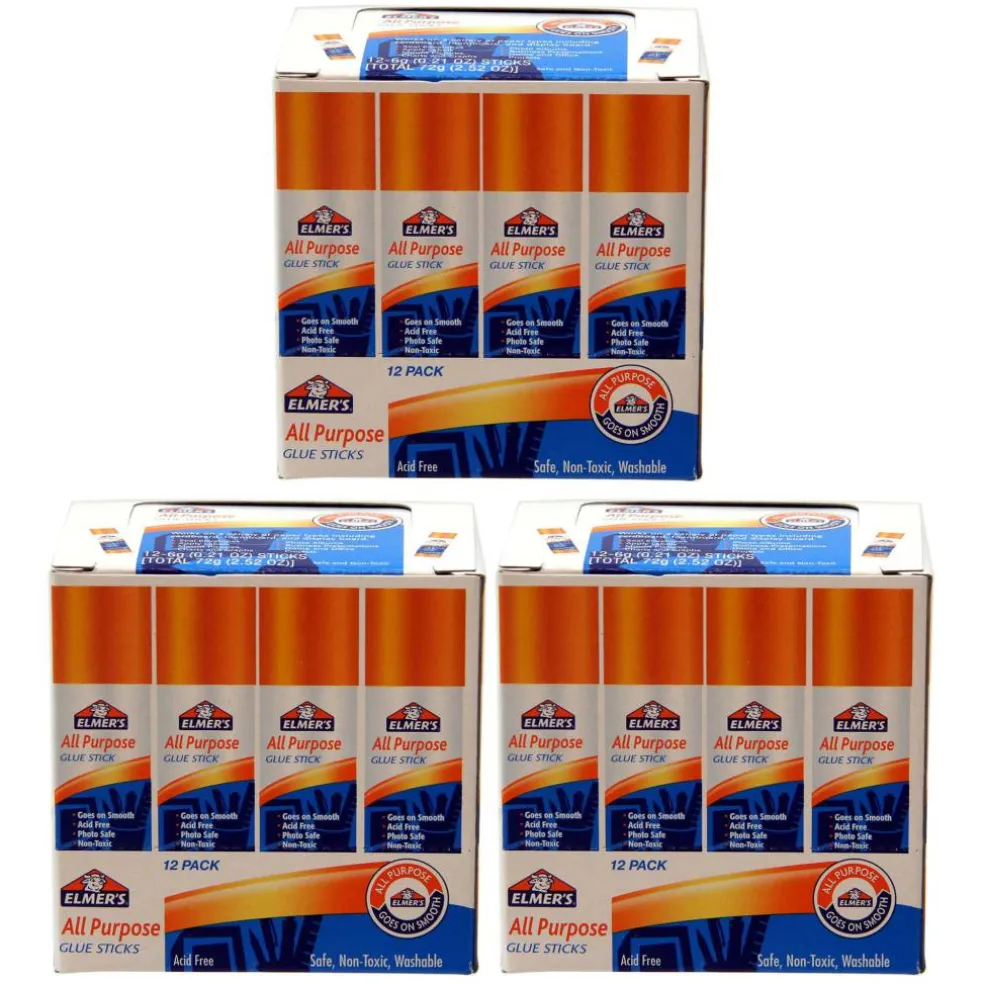 Elmer's® 0.21oz. All Purpose Glue Stick, 3 Packs of 12