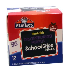 Elmer's® 0.77oz. Disappearing Purple Washable School Glue Sticks, 12ct.