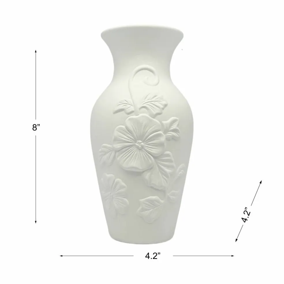8" Embossed Floral DIY Ceramic Vase by Make Market®