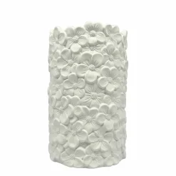 8" Embossed Floral DIY Tall Ceramic Cylinder Vase by Make Market®