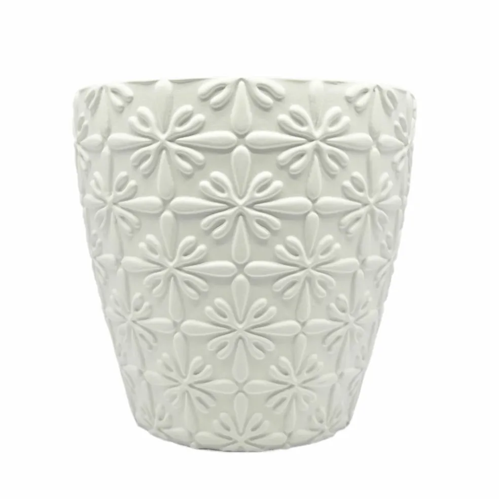 6.25" Embossed Floral Splash DIY Ceramic Vase by Make Market®