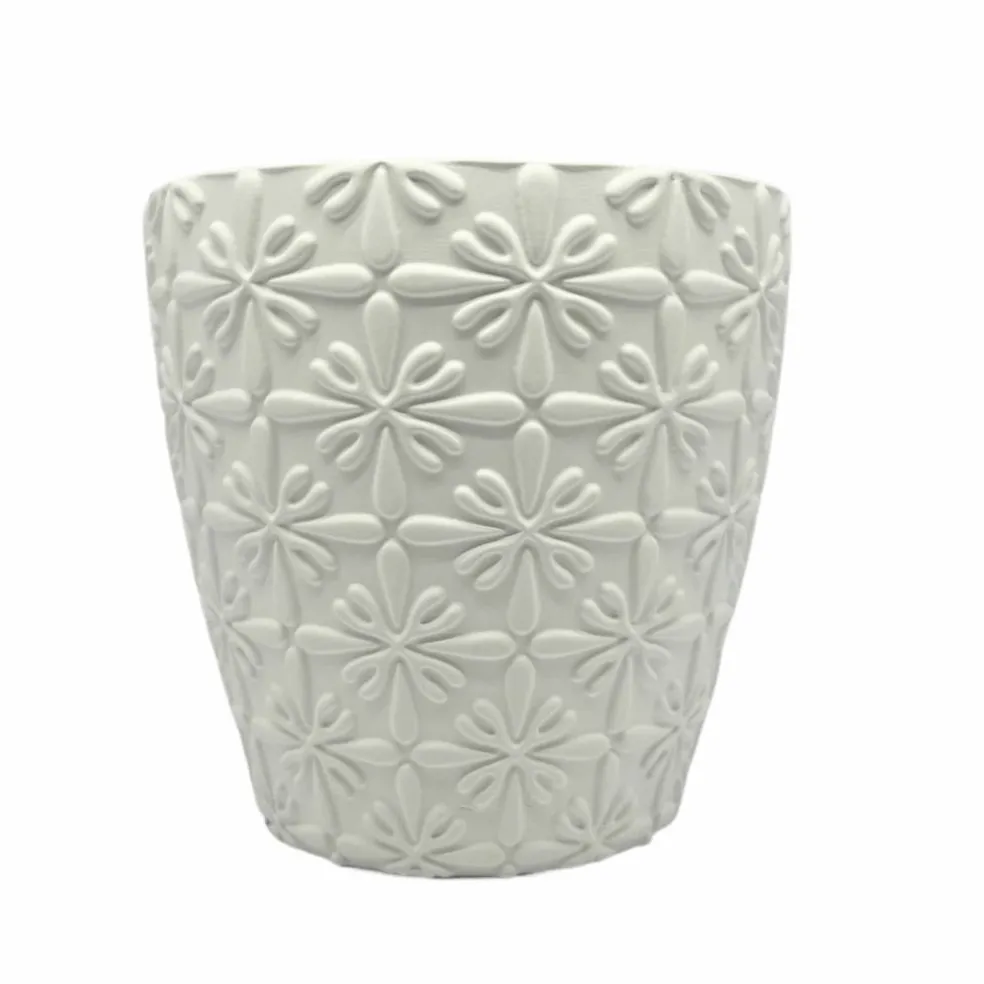 6.25" Embossed Floral Splash DIY Ceramic Vase by Make Market®