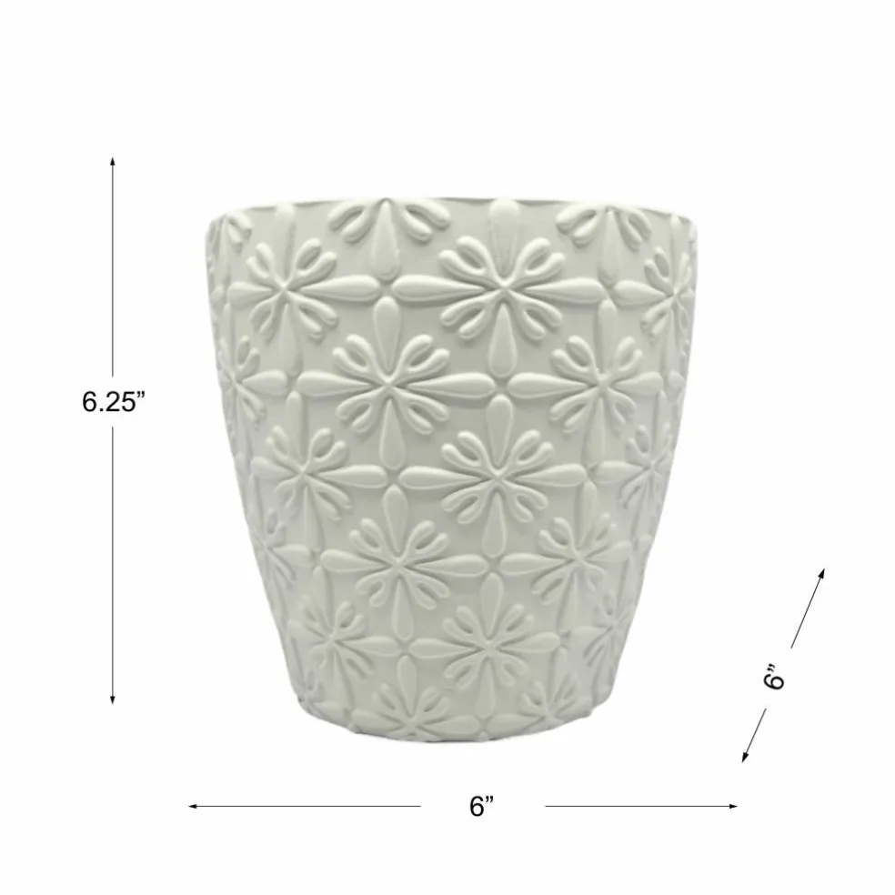 6.25" Embossed Floral Splash DIY Ceramic Vase by Make Market®