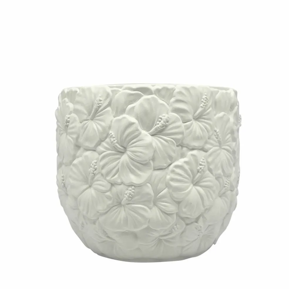 6" Embossed Hibiscus DIY Ceramic Vase by Make Market®