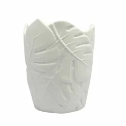6.5" Embossed Leaves DIY Ceramic Vase by Make Market®