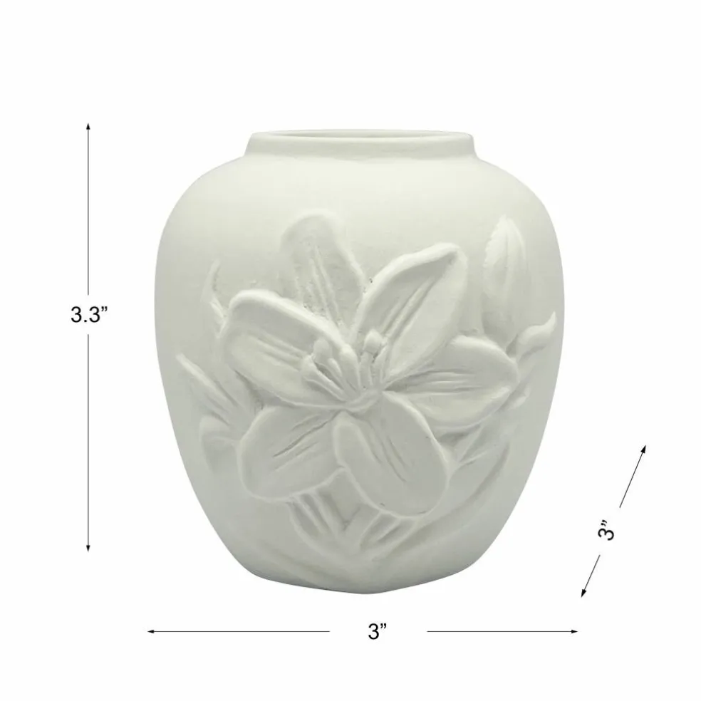 3.25" Embossed Lily DIY Ceramic Bud Vase by Make Market®