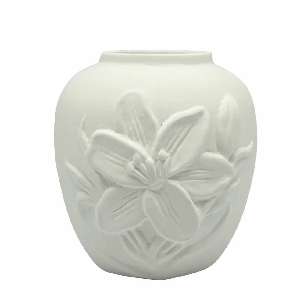3.25" Embossed Lily DIY Ceramic Bud Vase by Make Market®