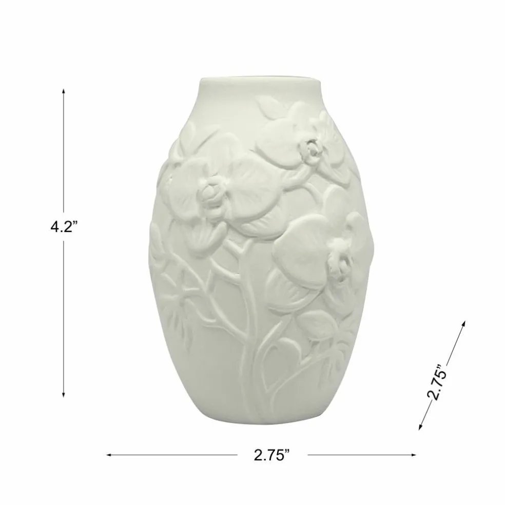 4.25" Embossed Orchid DIY Ceramic Bud Vase by Make Market®