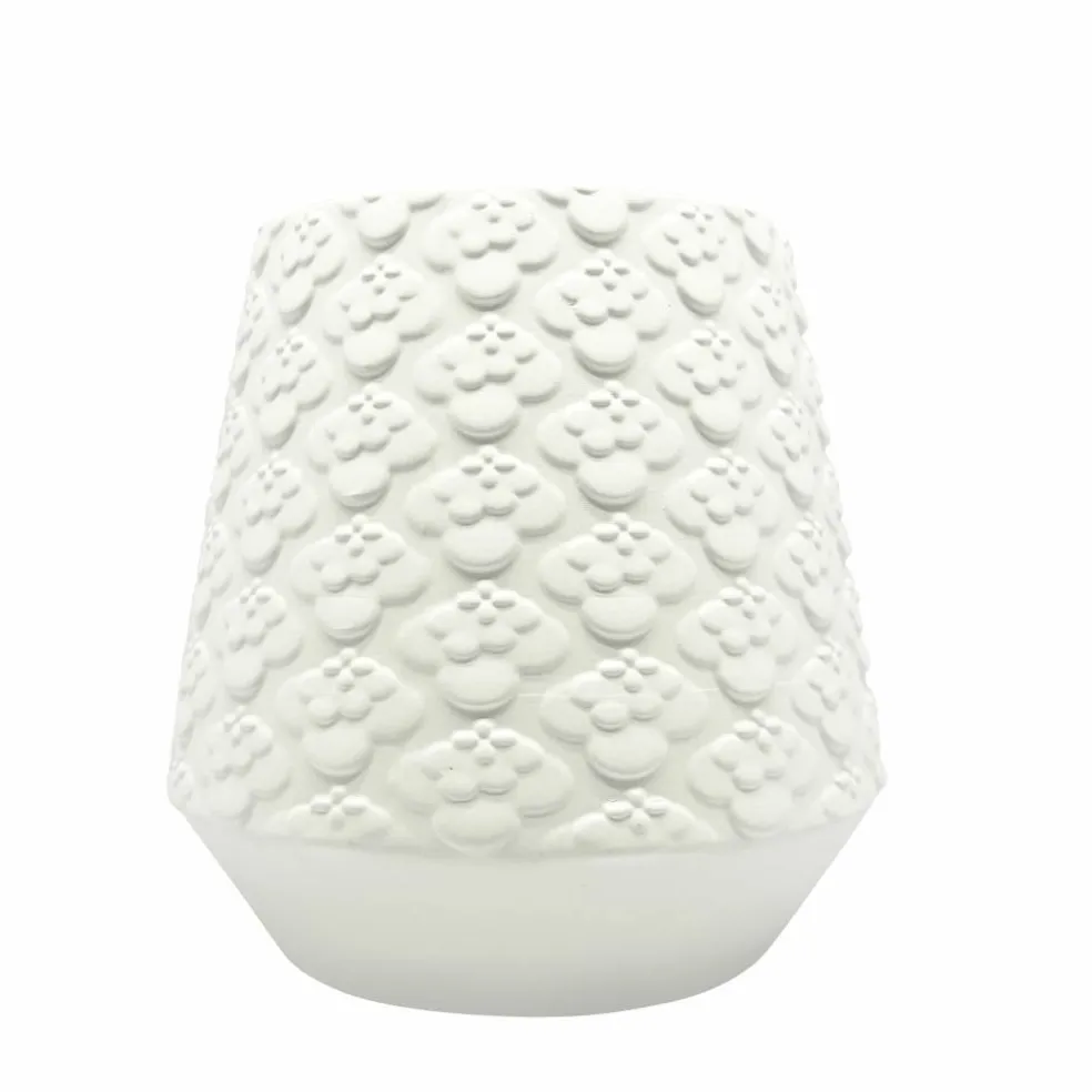 6.25" Embossed Retro Floral DIY Ceramic Vase by Make Market®
