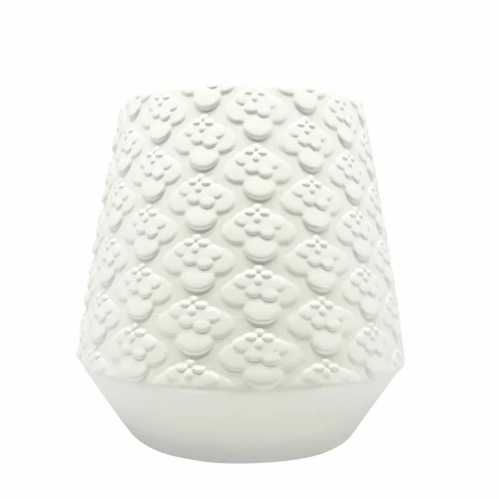 6.25" Embossed Retro Floral DIY Ceramic Vase by Make Market®