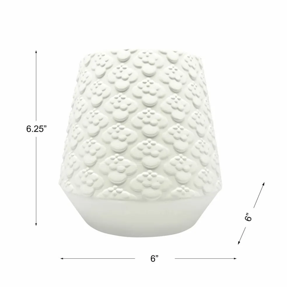 6.25" Embossed Retro Floral DIY Ceramic Vase by Make Market®