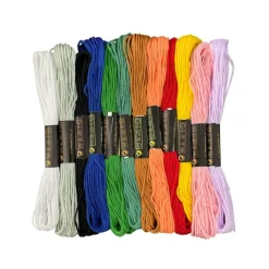 Embroidery Floss 12 Rainbow Color Skeins, Friendship Bracelet String Cross Stitch Embroidery Thread Floss Bracelet Making Yarn, Craft Floss