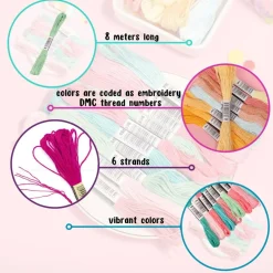 Embroidery Floss | Rainbow Thread for Embroidery, Cross Stitch Thread, Crafting Arts Embroidery Strings Bulk with Needles Plus White and Black Floss（447 Colors）