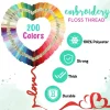 Embroidery Floss | Rainbow Thread for Embroidery, Cross Stitch Thread, Crafting Arts Embroidery Strings Bulk（200 Colors)