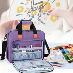 Embroidery Project Bag, Embroidery Kits Storage Bag (Bag Only), Purple