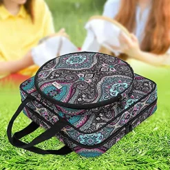 Embroidery Project Bag, Square Embroidery Supplies Storage Tote Bag, Portable Craft Carry Case for Embroidery Kits and Cross Stitch Kits Tools, Multiple Pockets, Totem, Bag Only