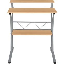Emma and Oliver Computer Desk with Top and Lower Storage Shelves