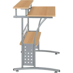 Emma and Oliver Computer Desk with Top and Lower Storage Shelves