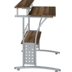 Emma and Oliver Computer Desk with Top and Lower Storage Shelves