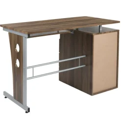 Emma and Oliver Desk with Three Drawer Single Pedestal and Pull-Out Keyboard Tray