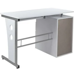 Emma and Oliver Desk with Three Drawer Single Pedestal and Pull-Out Keyboard Tray